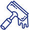 Icon of a paint spray gun in blue and white.
