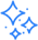 Blue sparkling stars icon with three shining stars.