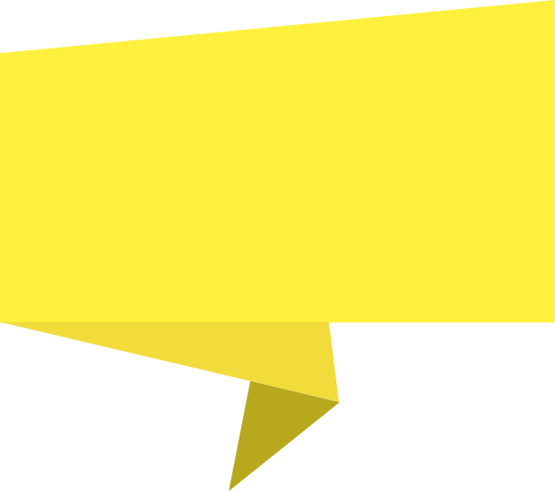 Yellow speech bubble on black background.